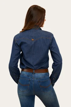Everleigh Womens Denim Shirt - Classic Blue