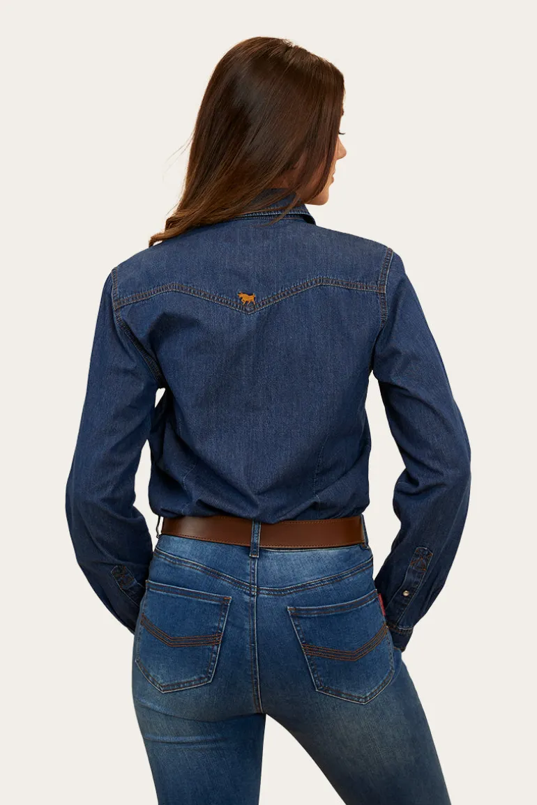Everleigh Womens Denim Shirt - Classic Blue