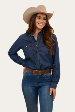Everleigh Womens Denim Shirt - Classic Blue