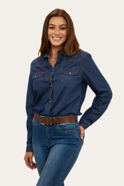 Everleigh Womens Denim Shirt - Classic Blue