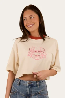 Feeling Lucky Cropped Oversized T-Shirt - Off White