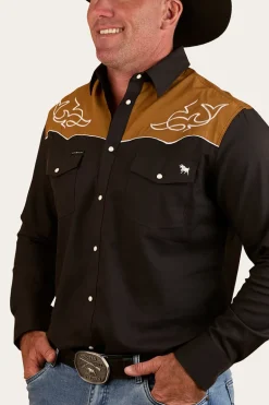 Franklin Mens Western Shirt - Charcoal