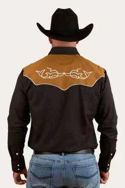 Franklin Mens Western Shirt - Charcoal