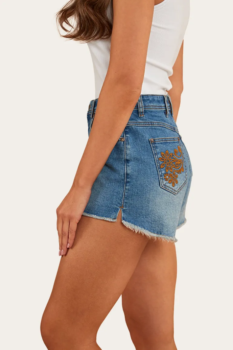 Gracie Womens Denim Short - Mid Wash Blue