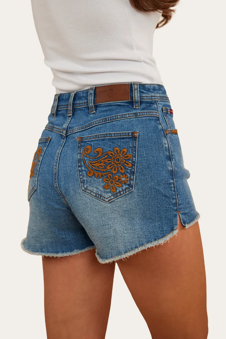 Gracie Womens Denim Short - Mid Wash Blue