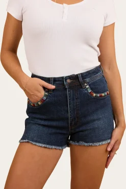 Gracie Womens Denim Short - Dark Wash Blue