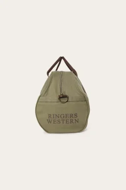 Gundagai Duffle Bag - Khaki with Deep Brown Print