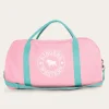 Gundagai Duffle Bag - Pink and Mint with White Logo