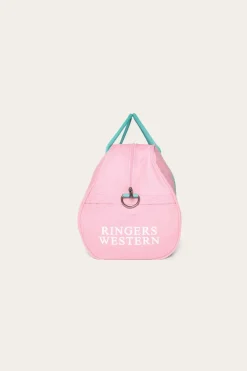 Gundagai Duffle Bag - Pink and Mint with White Logo