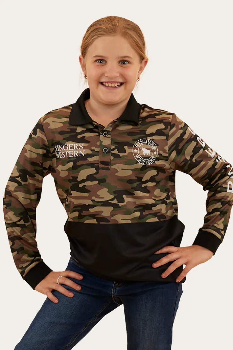 Halls Creek Kids Fishing Jersey - Camo