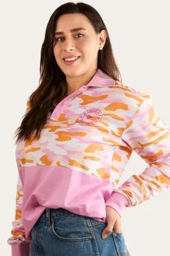 Halls Creek Unisex Fishing Jersey - Pink Camo