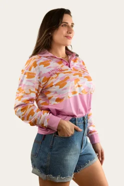 Halls Creek Unisex Fishing Jersey - Pink Camo