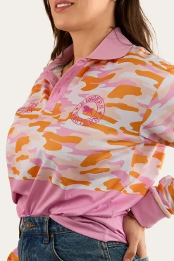 Halls Creek Unisex Fishing Jersey - Pink Camo