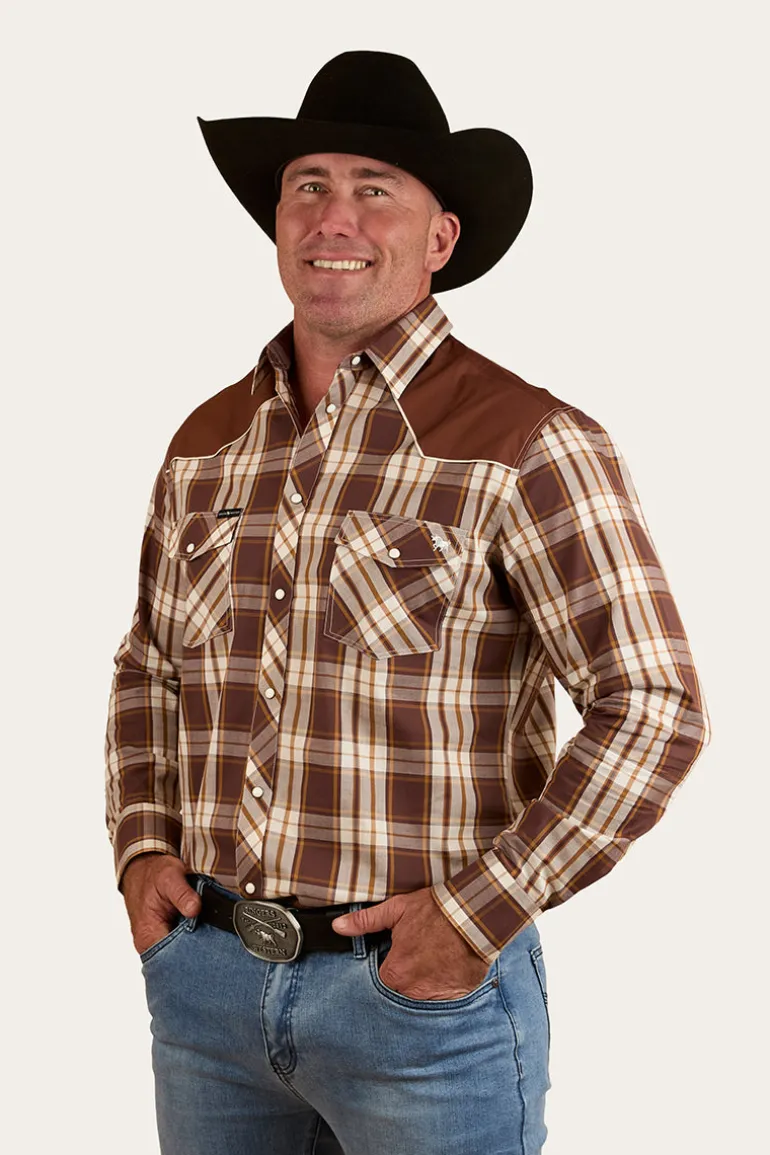 Hamersley Mens Western Shirt - Chocolate