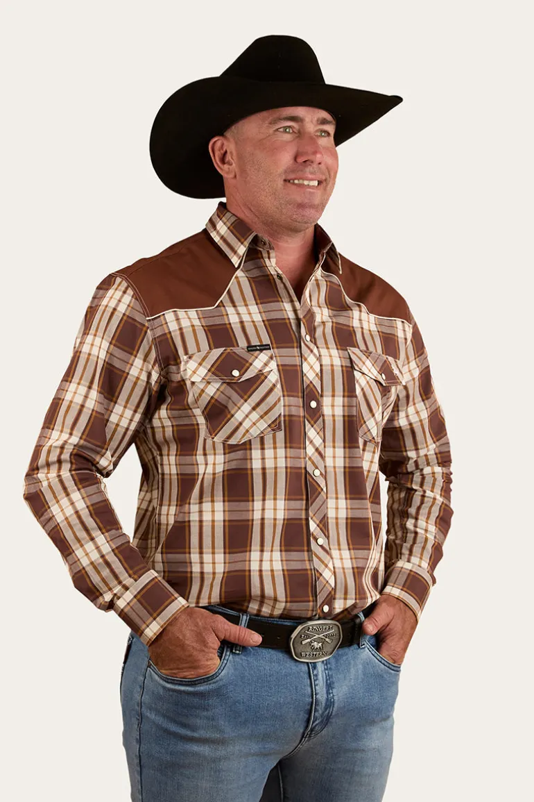 Hamersley Mens Western Shirt - Chocolate