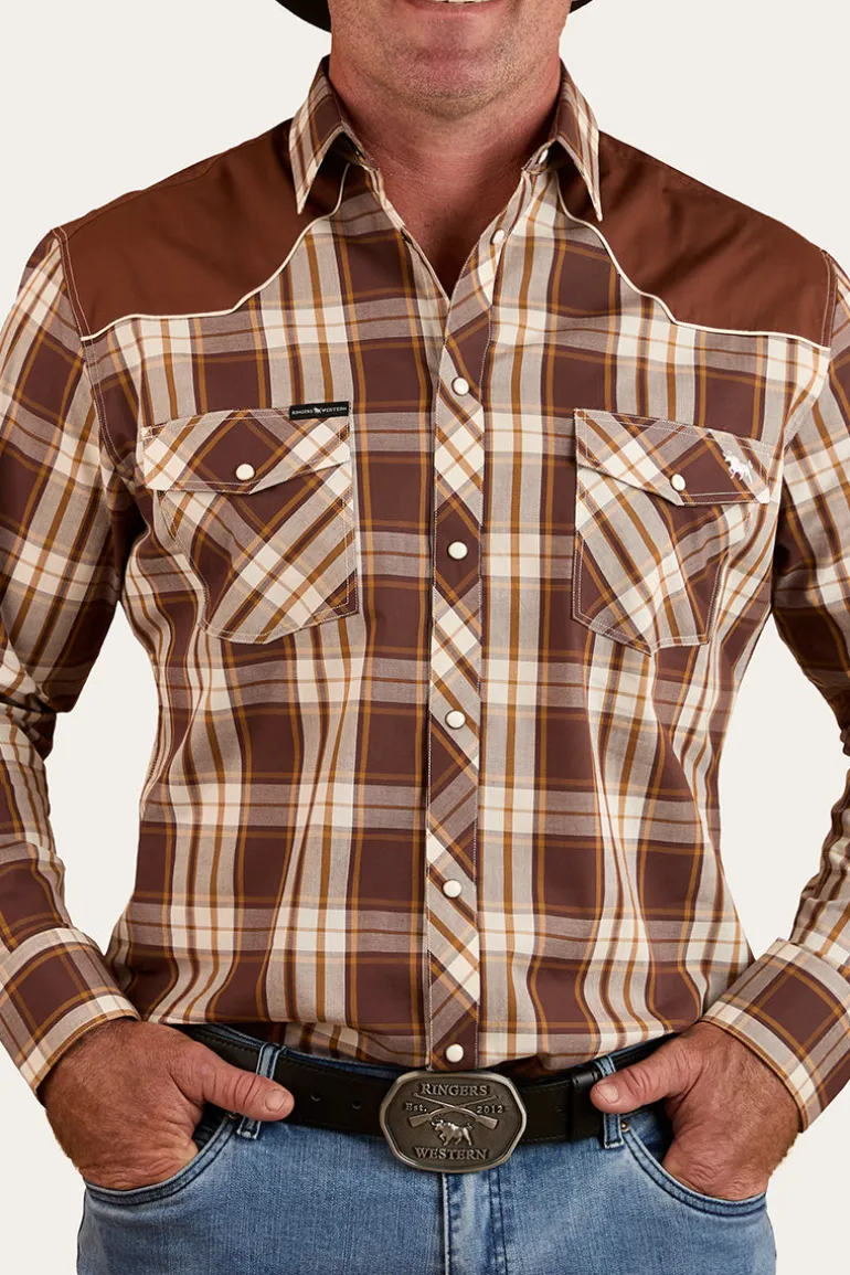 Hamersley Mens Western Shirt - Chocolate