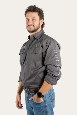 Hawkeye Mens Full Button Work Shirt - Magnum/Ultimate Grey
