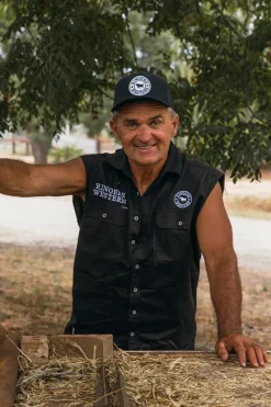 Hawkeye Mens Sleeveless Work Shirt - Black/White