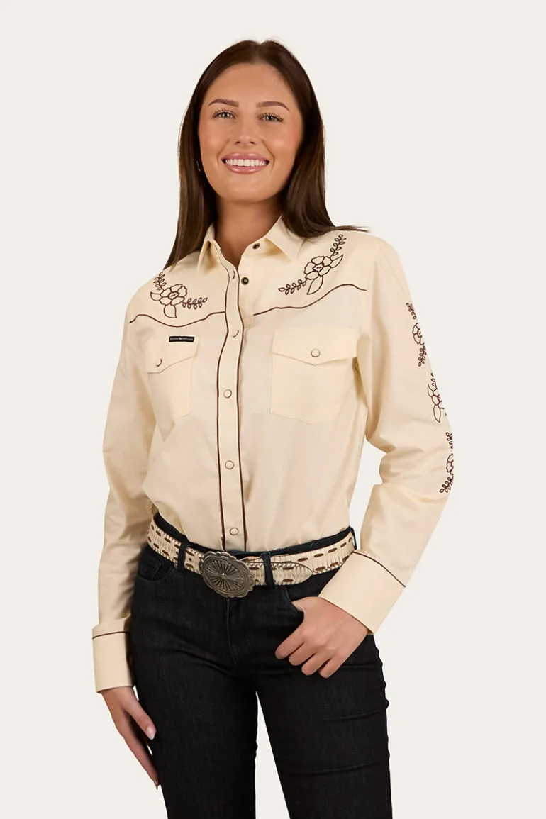 Helena Womens Western Shirt - Off White