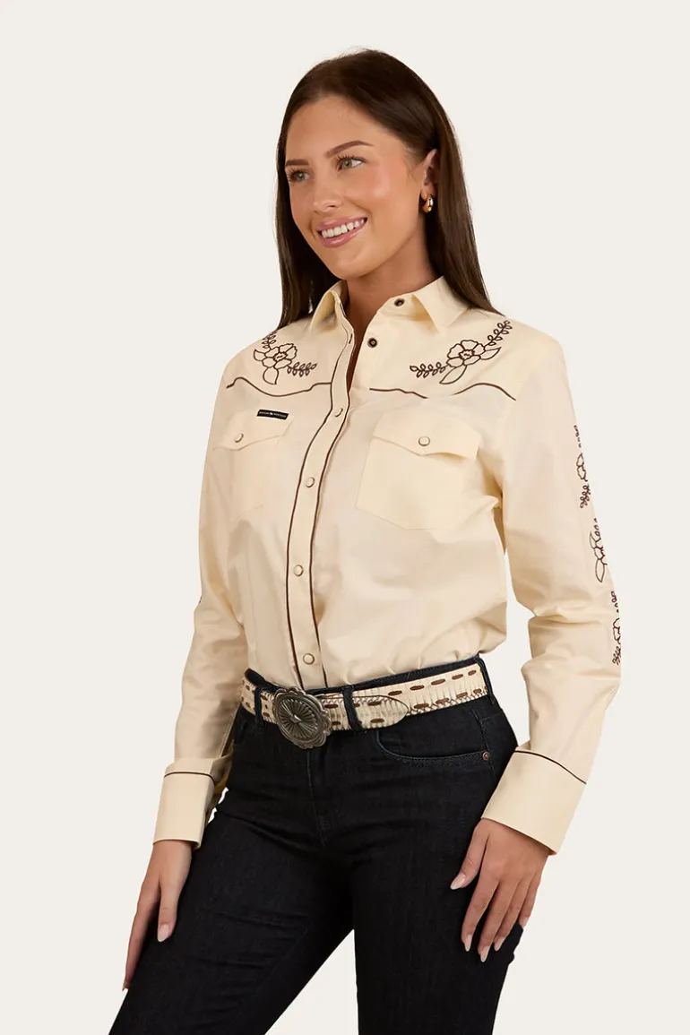 Helena Womens Western Shirt - Off White