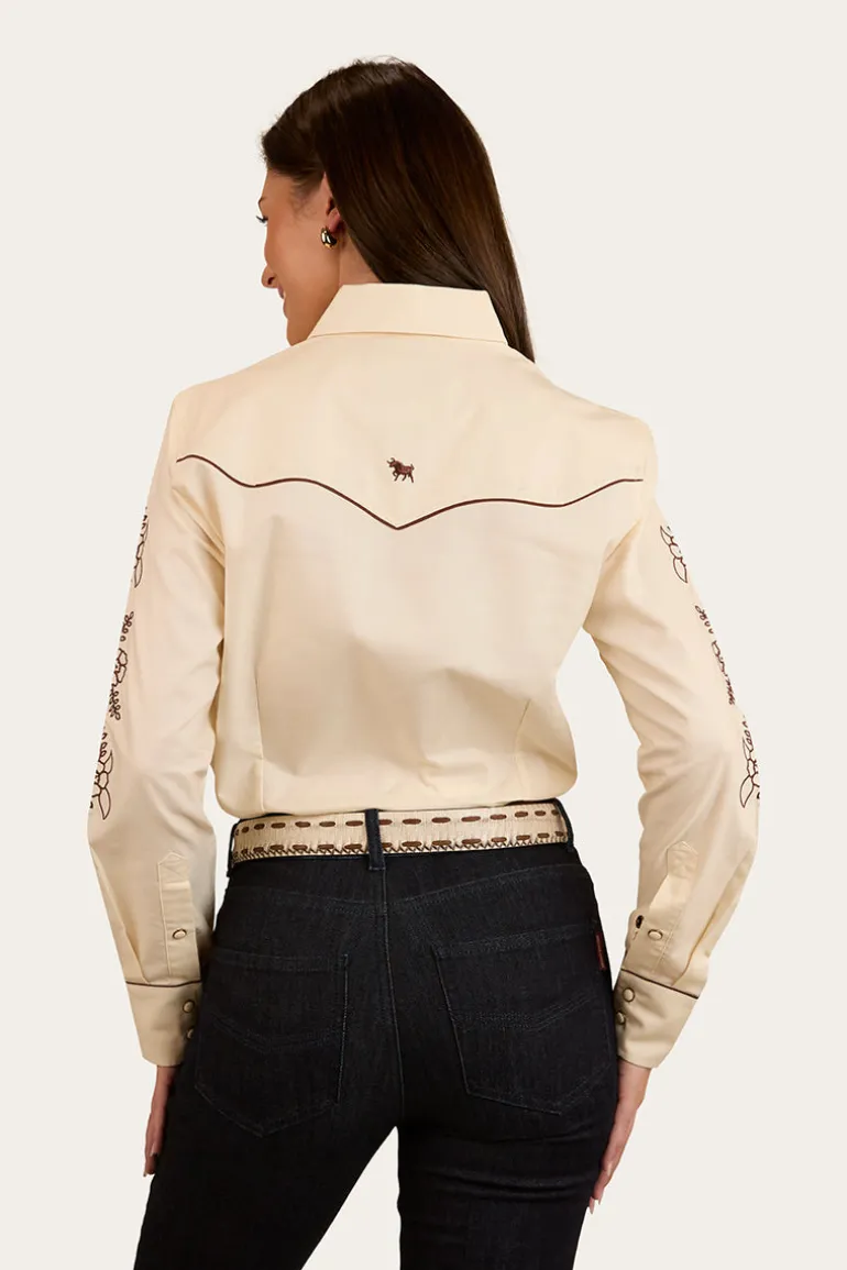 Helena Womens Western Shirt - Off White