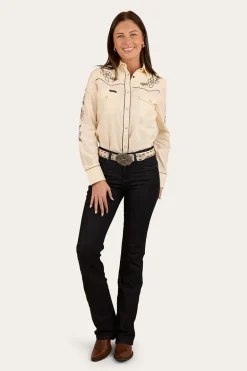 Helena Womens Western Shirt - Off White
