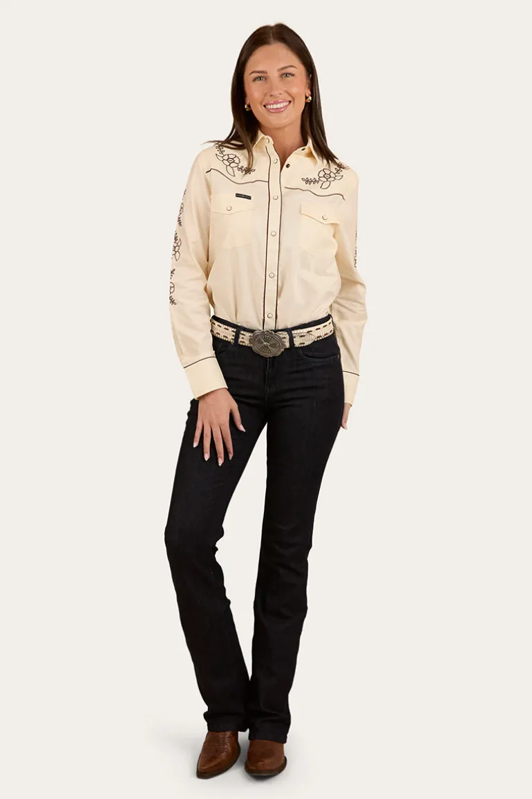 Helena Womens Western Shirt - Off White