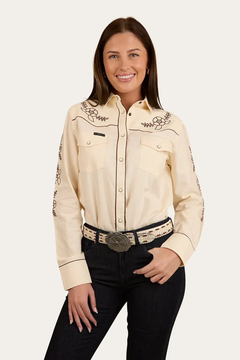Helena Womens Western Shirt - Off White