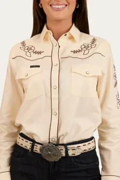 Helena Womens Western Shirt - Off White