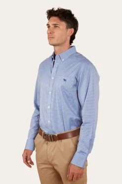 Heritage Mens Check Dress Shirt - Blue