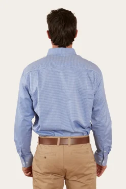 Heritage Mens Check Dress Shirt - Blue