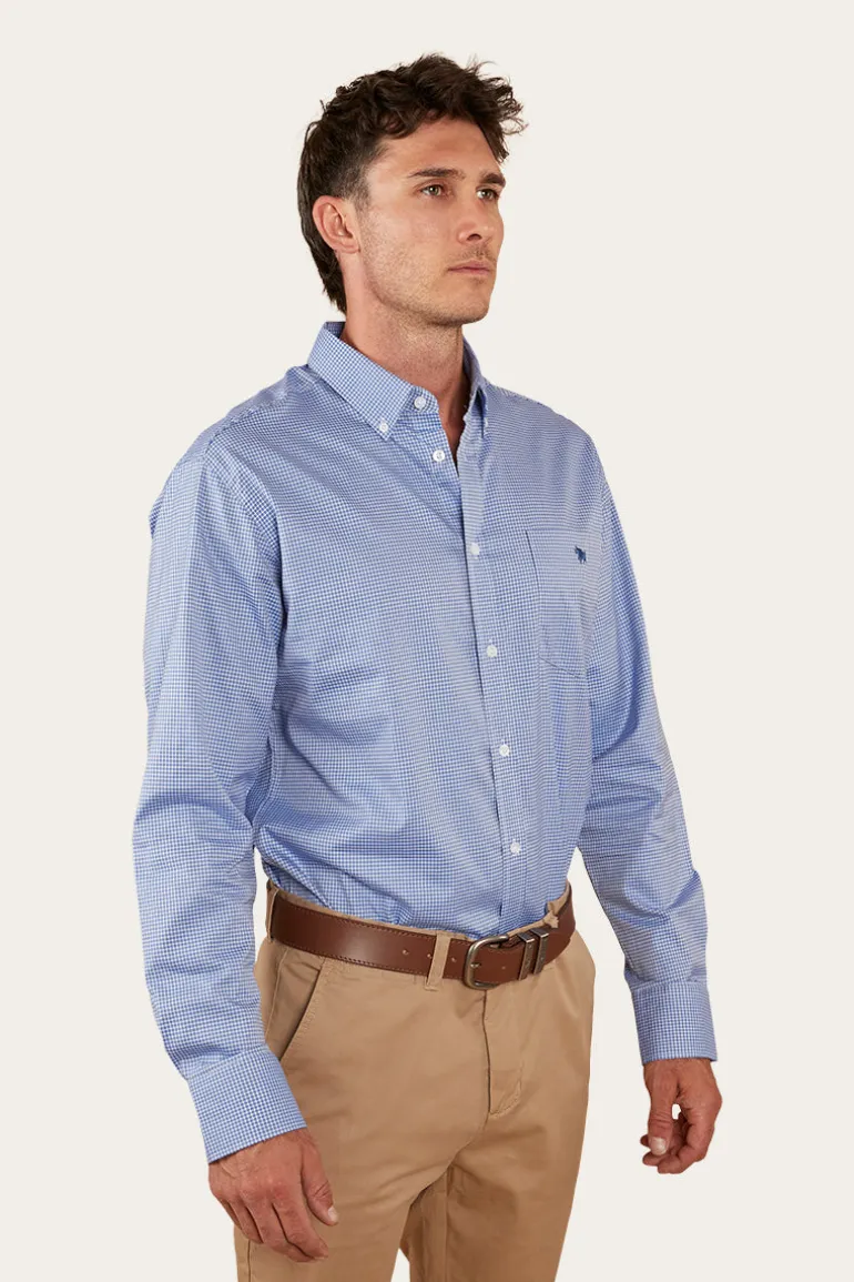 Heritage Mens Check Dress Shirt - Blue