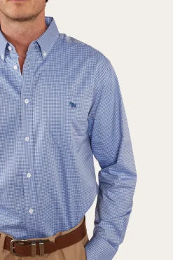 Heritage Mens Check Dress Shirt - Blue