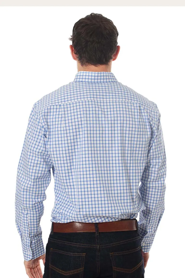 Heritage Mens Check Dress Shirt - Blue/White