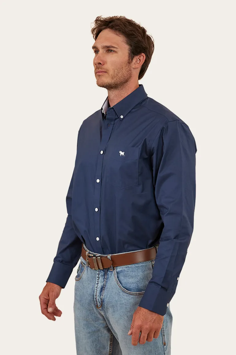 Heritage Mens Plain Dress Shirt - Navy