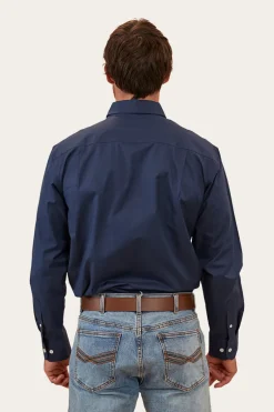 Heritage Mens Plain Dress Shirt - Navy