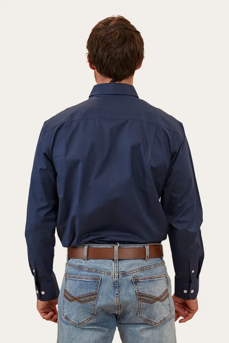 Heritage Mens Plain Dress Shirt - Navy