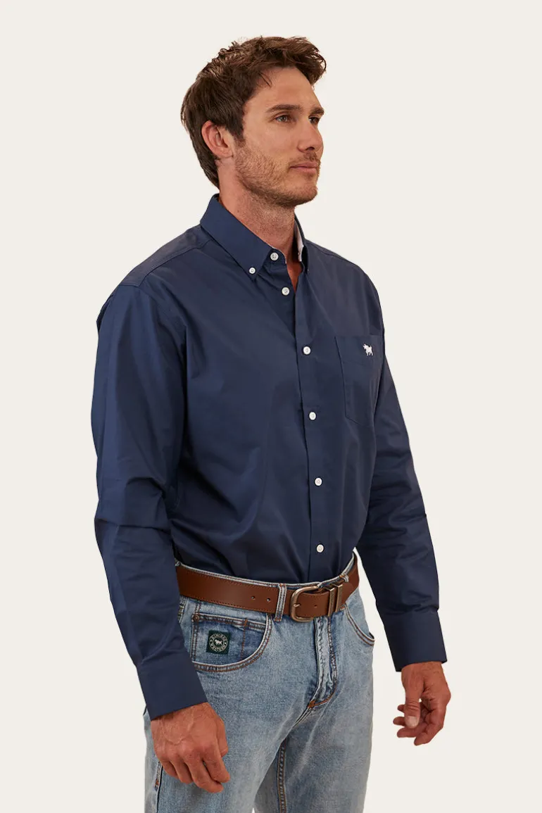 Heritage Mens Plain Dress Shirt - Navy