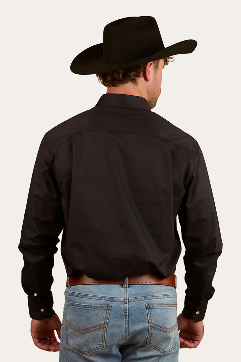 Heritage Mens Plain Dress Shirt - Black