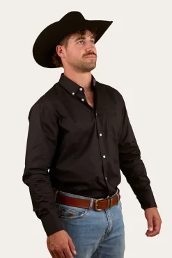 Heritage Mens Plain Dress Shirt - Black