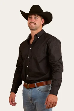 Heritage Mens Plain Dress Shirt - Black