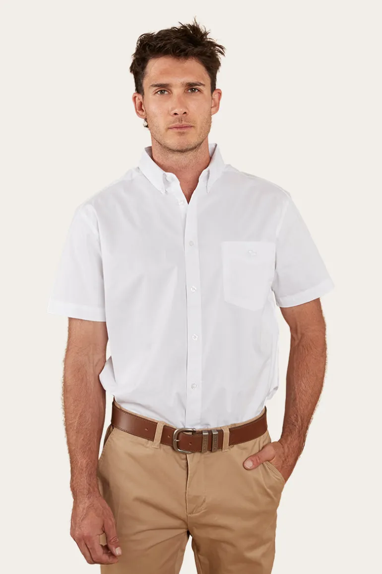 Heritage Mens Short Sleeve Dress Shirt - White