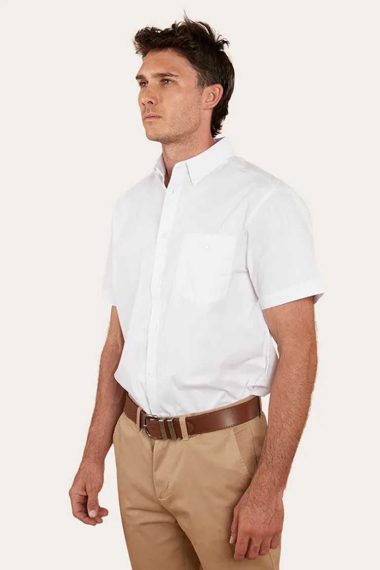Heritage Mens Short Sleeve Dress Shirt - White