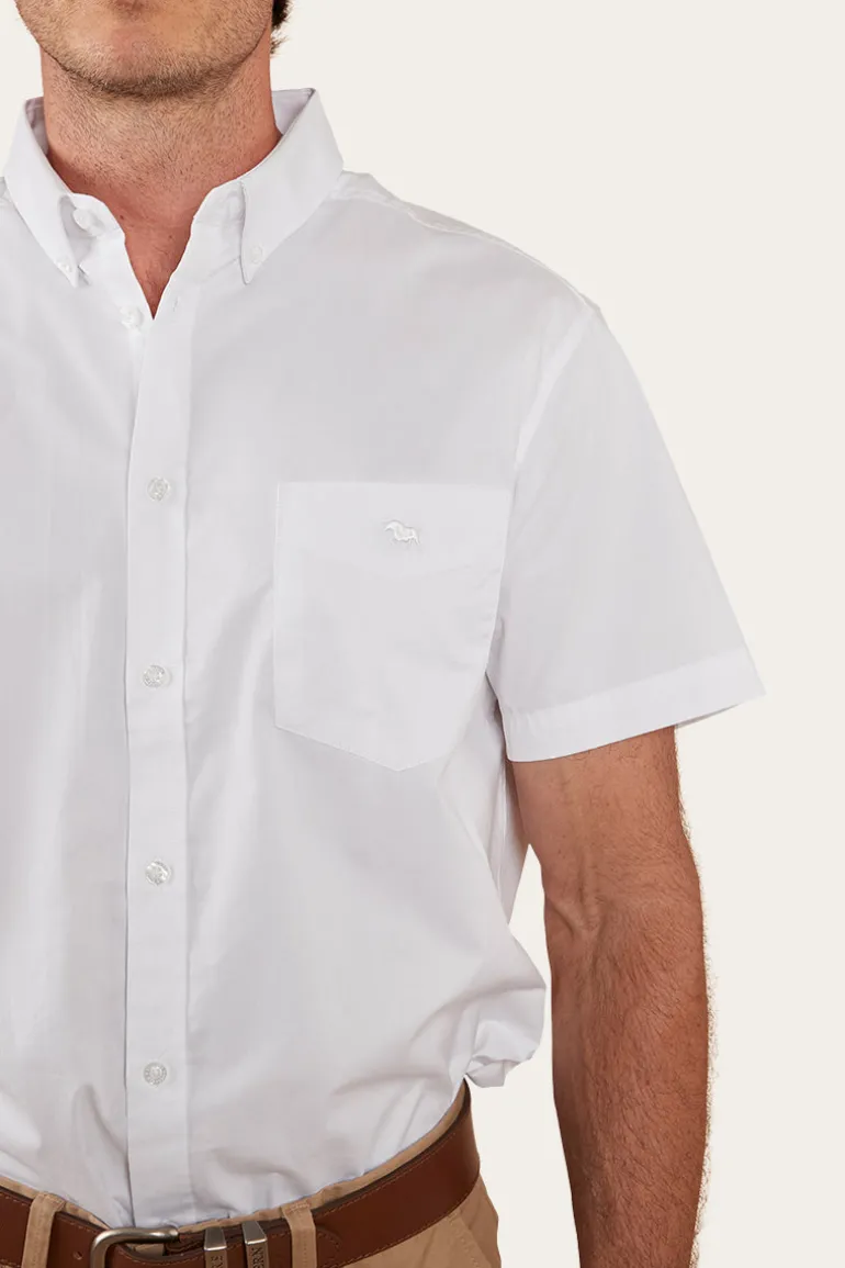 Heritage Mens Short Sleeve Dress Shirt - White