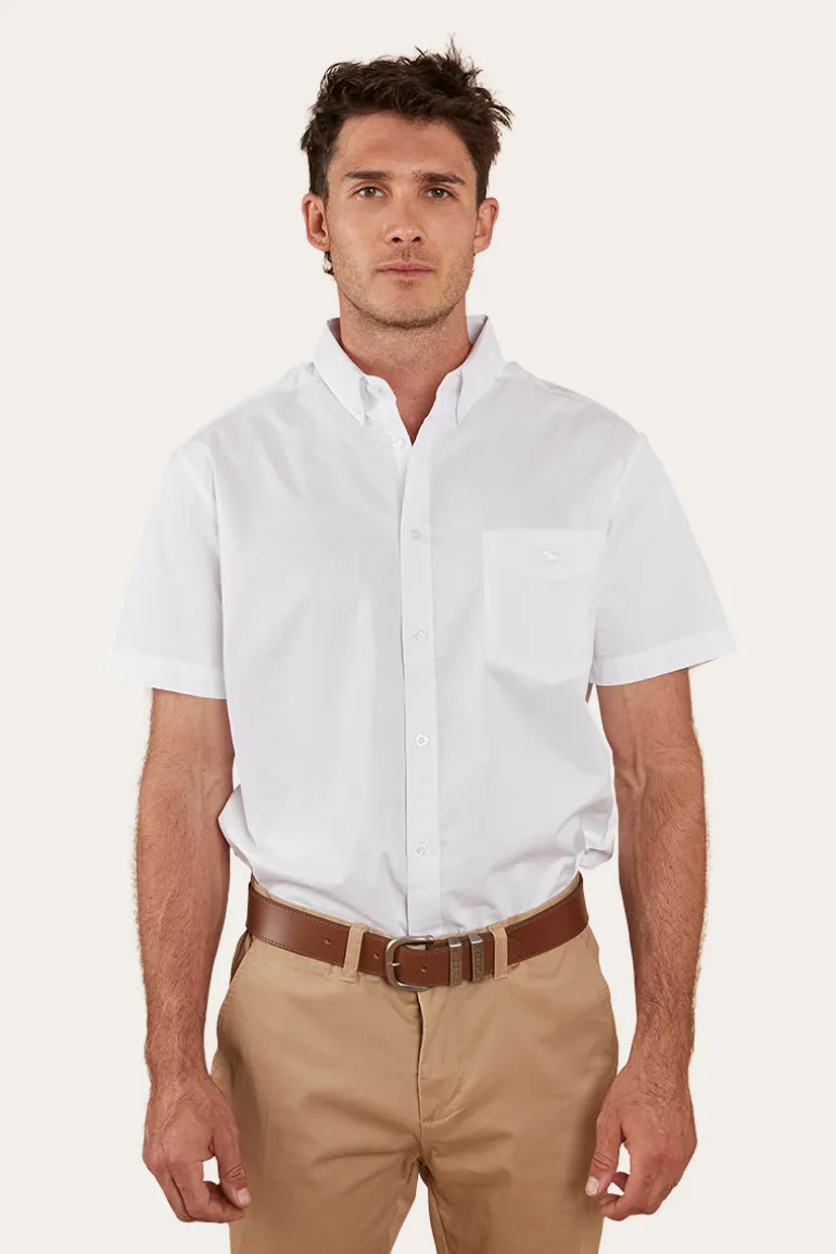 Heritage Mens Short Sleeve Dress Shirt - White