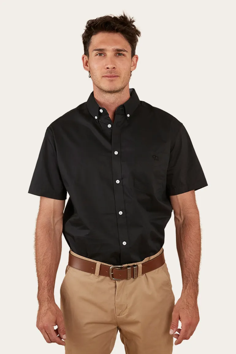 Heritage Mens Short Sleeve Dress Shirt - Black