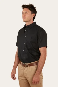 Heritage Mens Short Sleeve Dress Shirt - Black