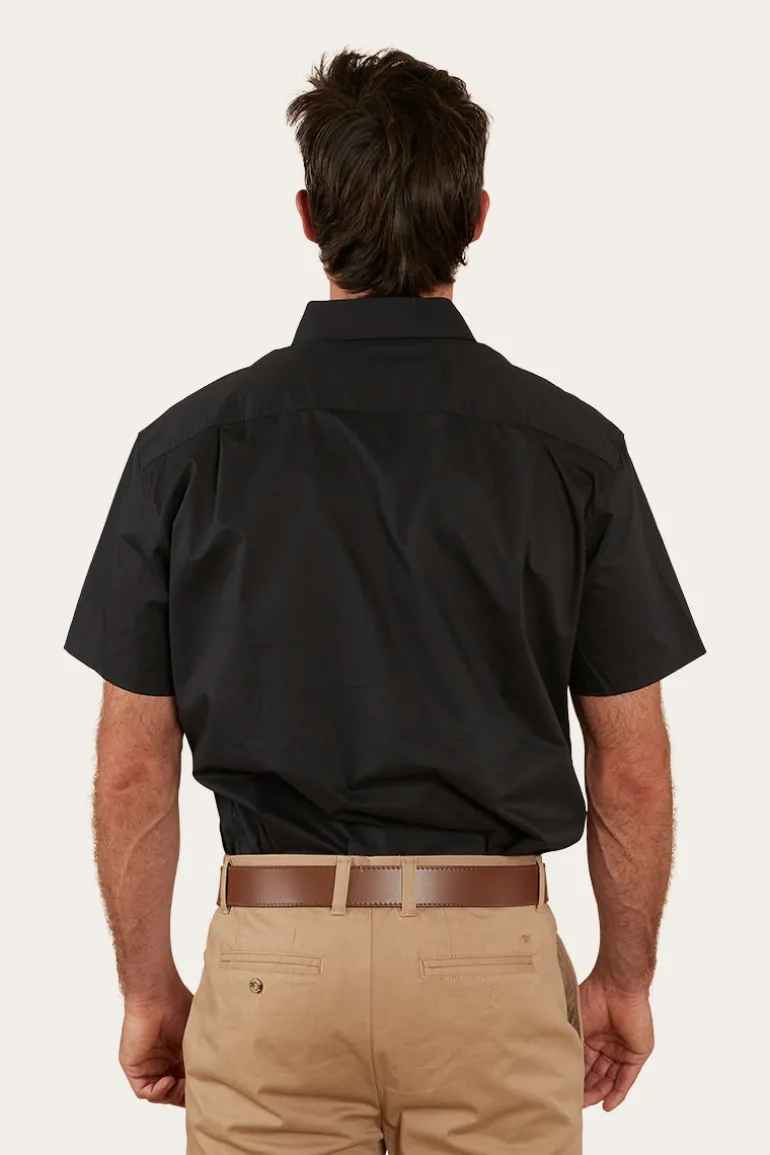Heritage Mens Short Sleeve Dress Shirt - Black