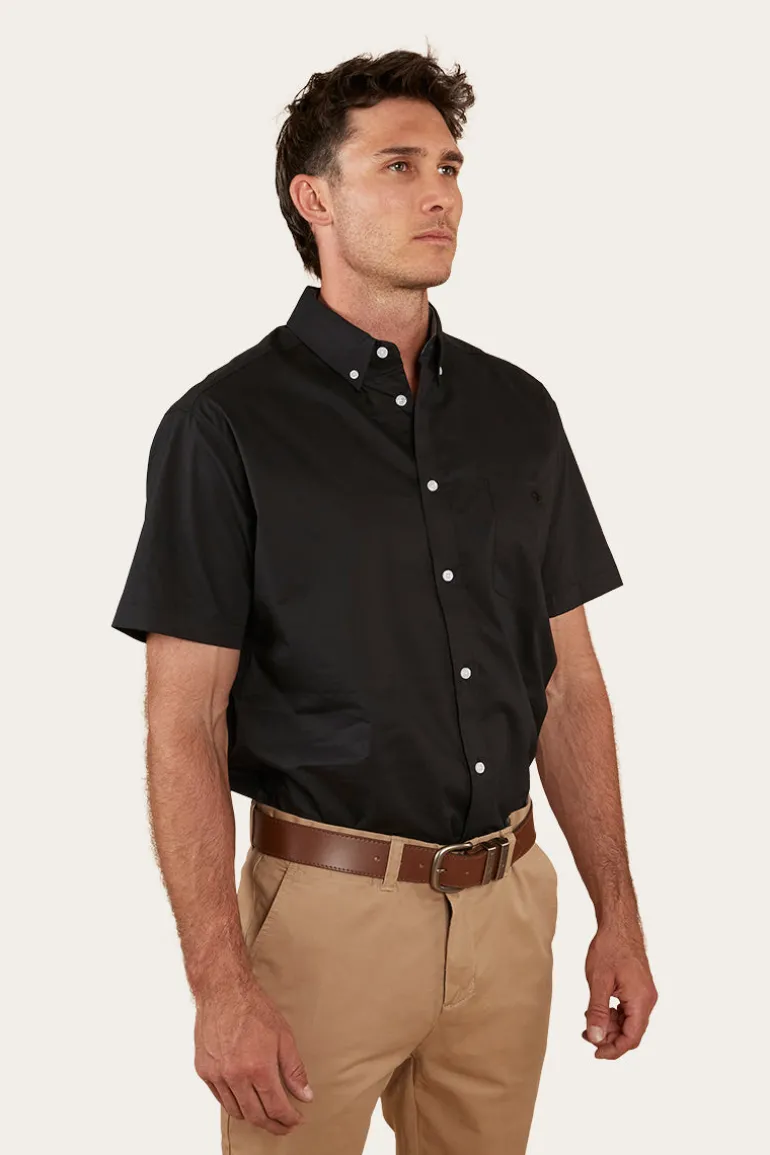 Heritage Mens Short Sleeve Dress Shirt - Black