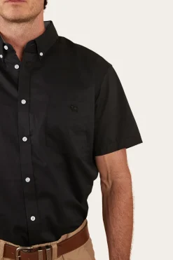 Heritage Mens Short Sleeve Dress Shirt - Black